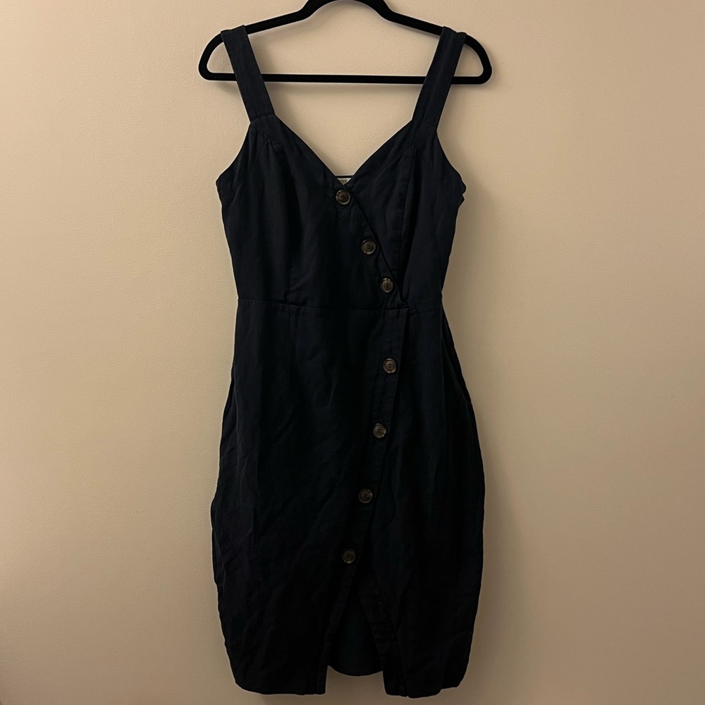 Adelyn Rae Presley Button Dress Navy M